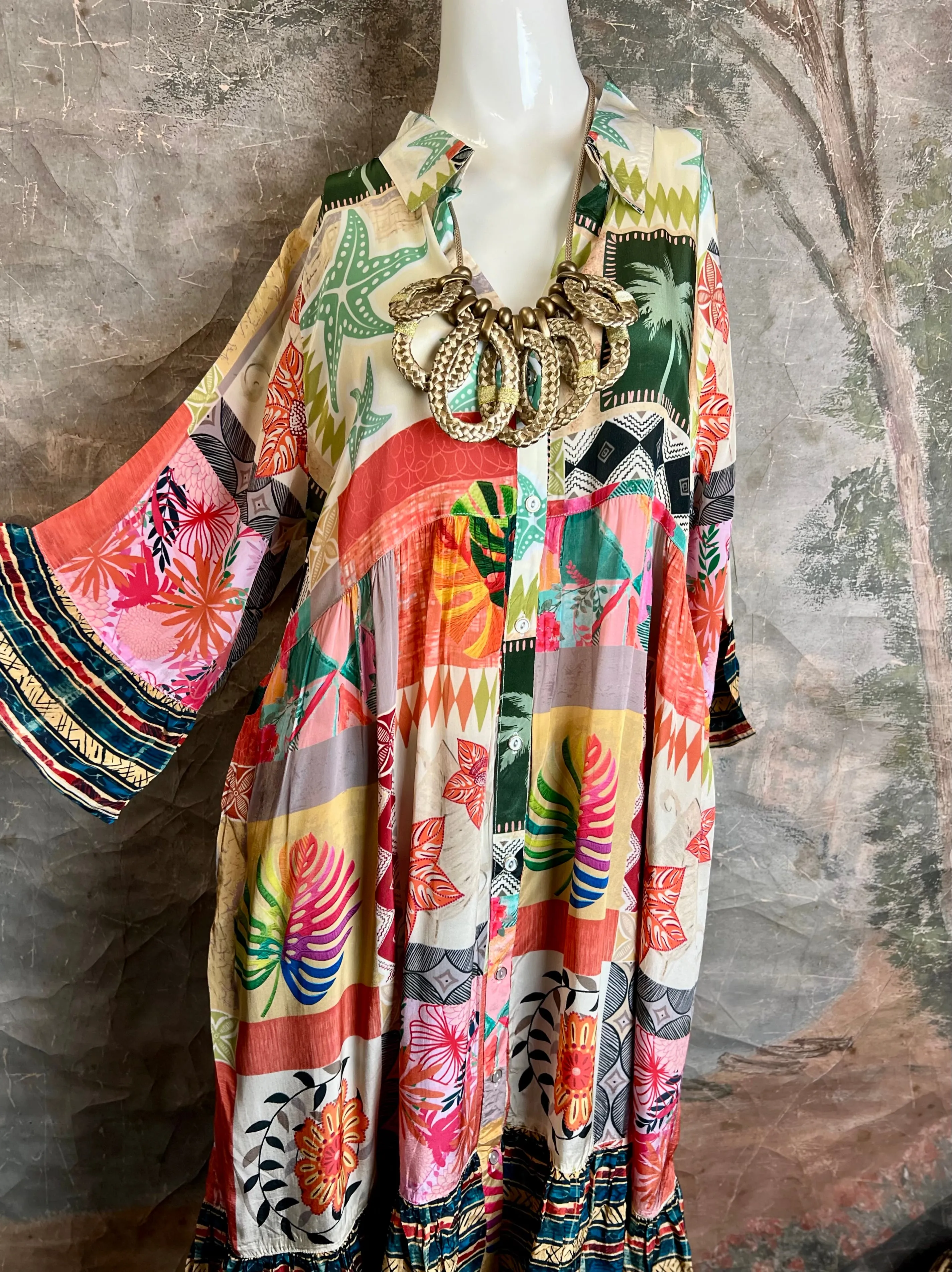 25441 Silk Button Down Dress