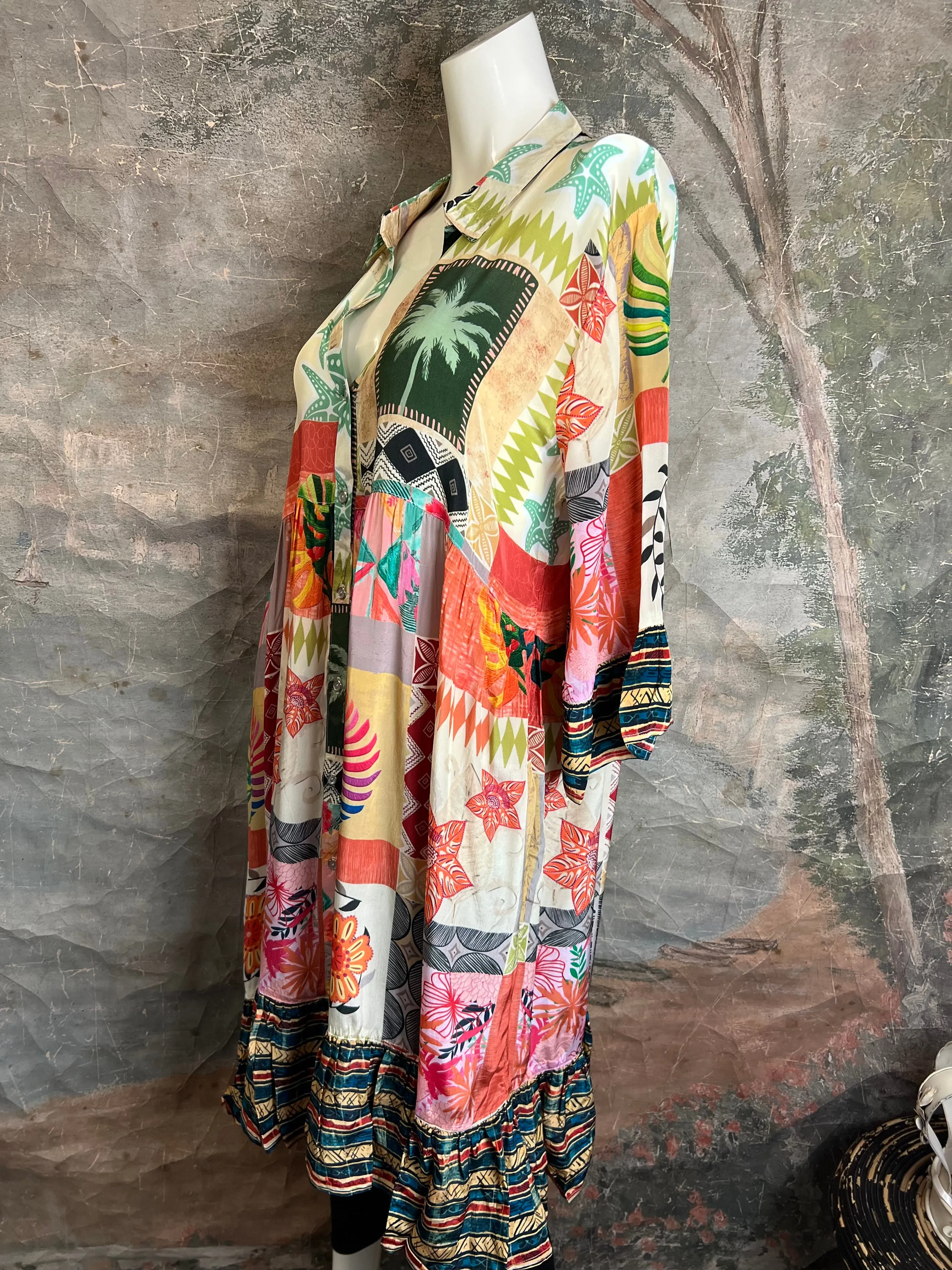 25441 Silk Button Down Dress