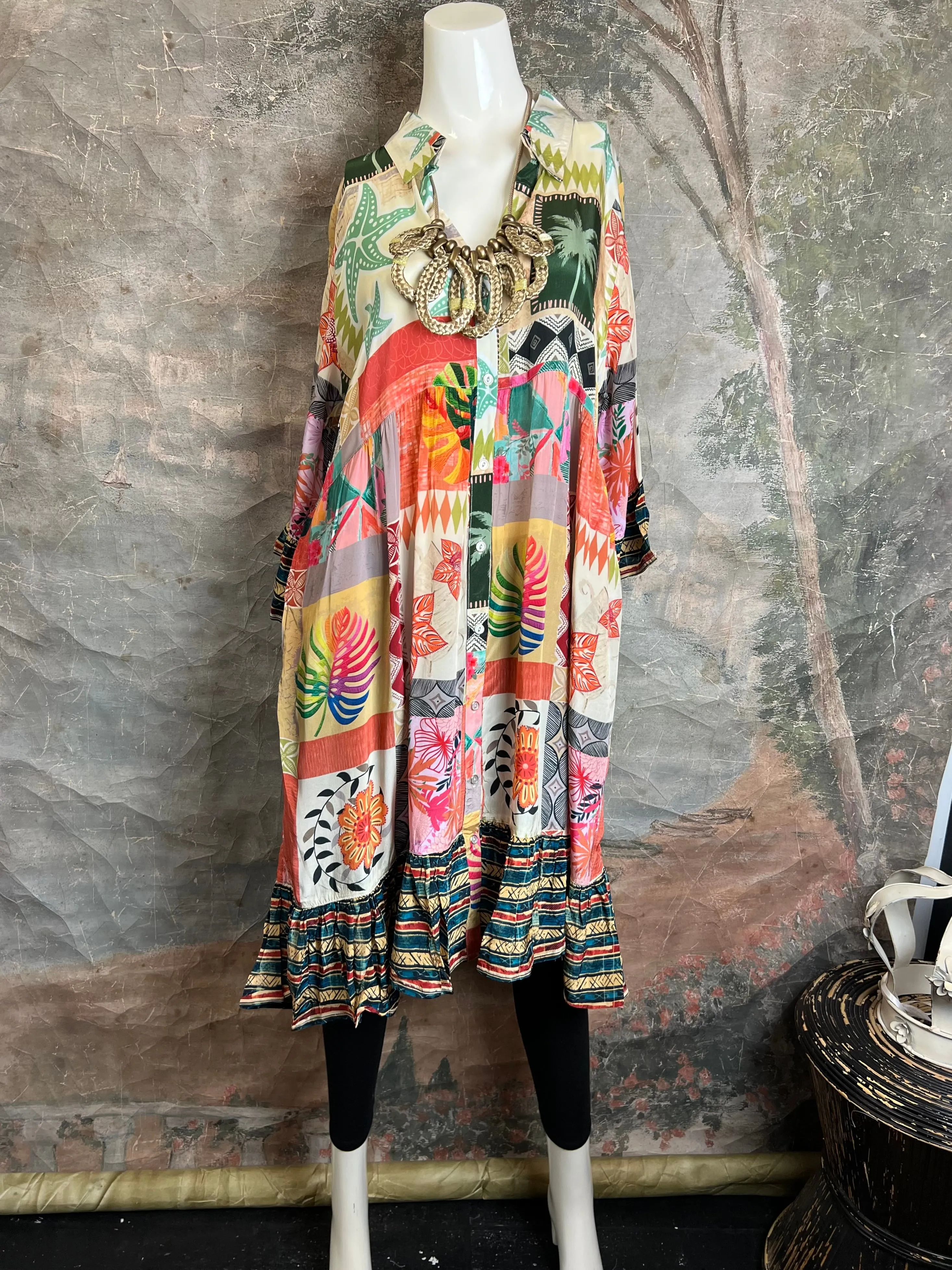 25441 Silk Button Down Dress