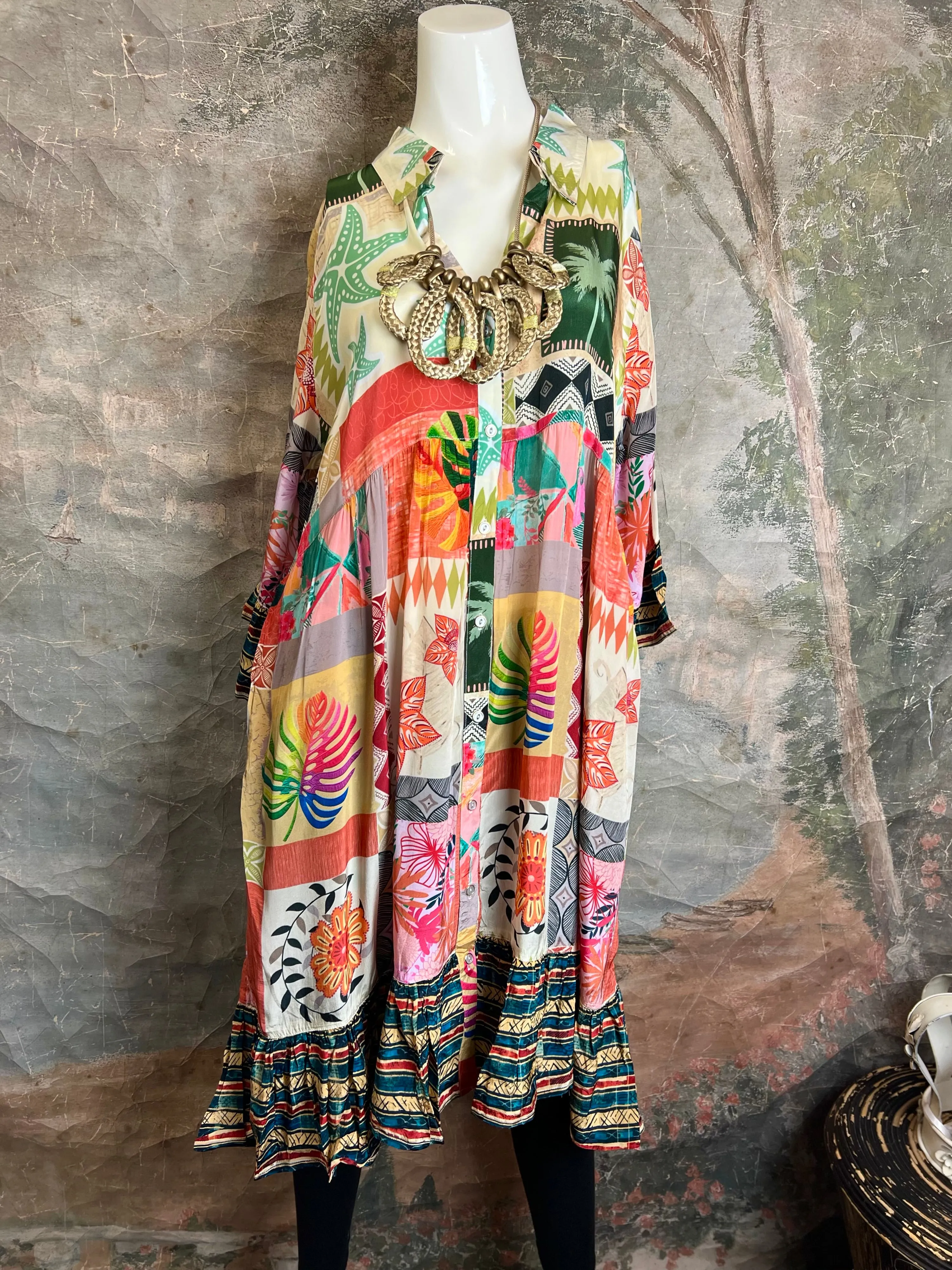 25441 Silk Button Down Dress