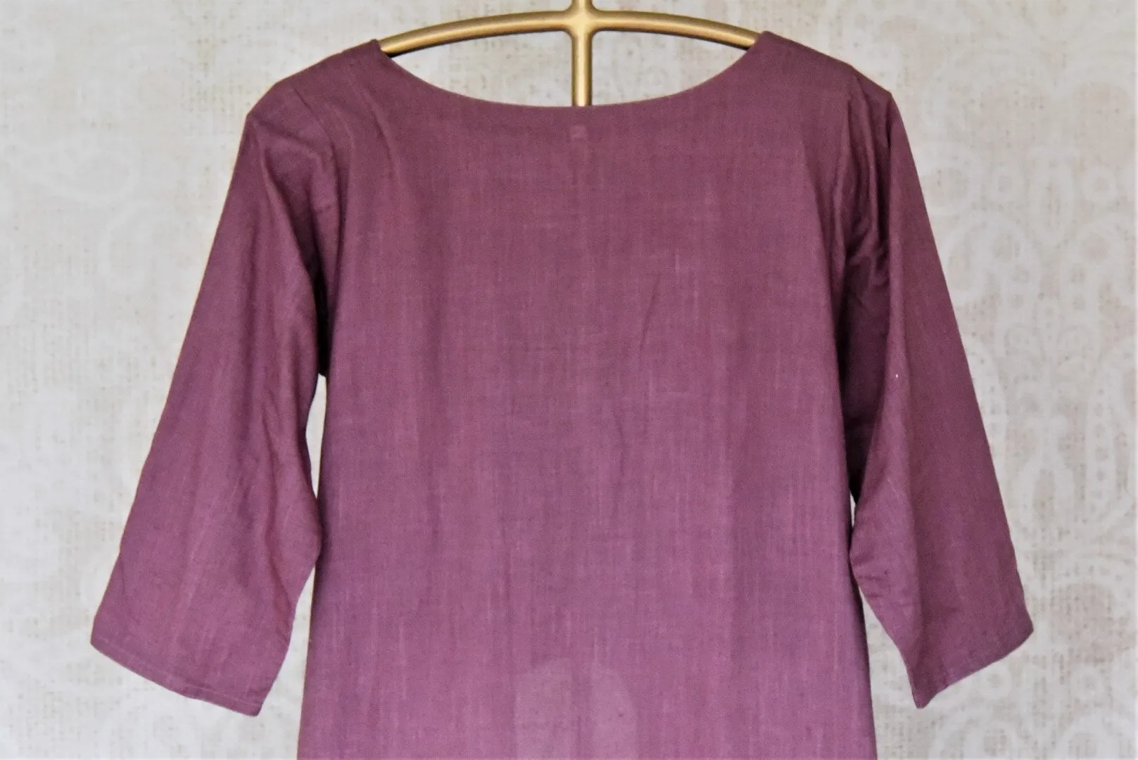 502674 Mauve Pink and Black Kalamkari Cotton Skirt Set