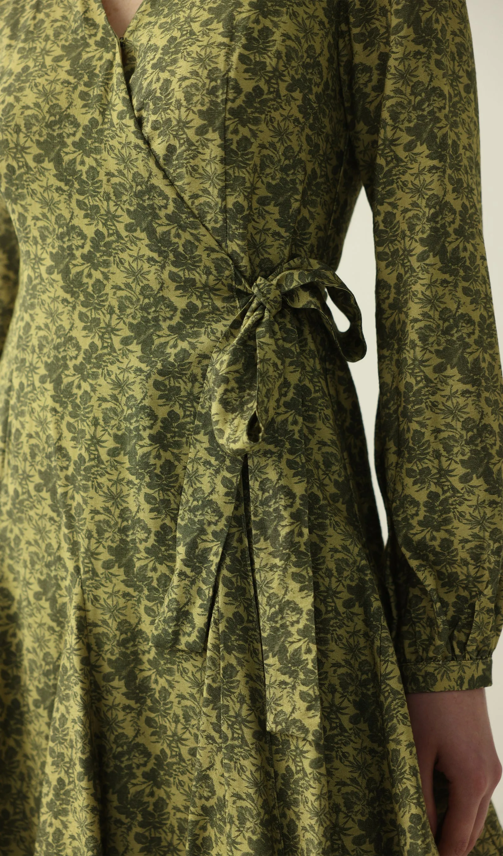 Abstract Print V Neck Mini Dress