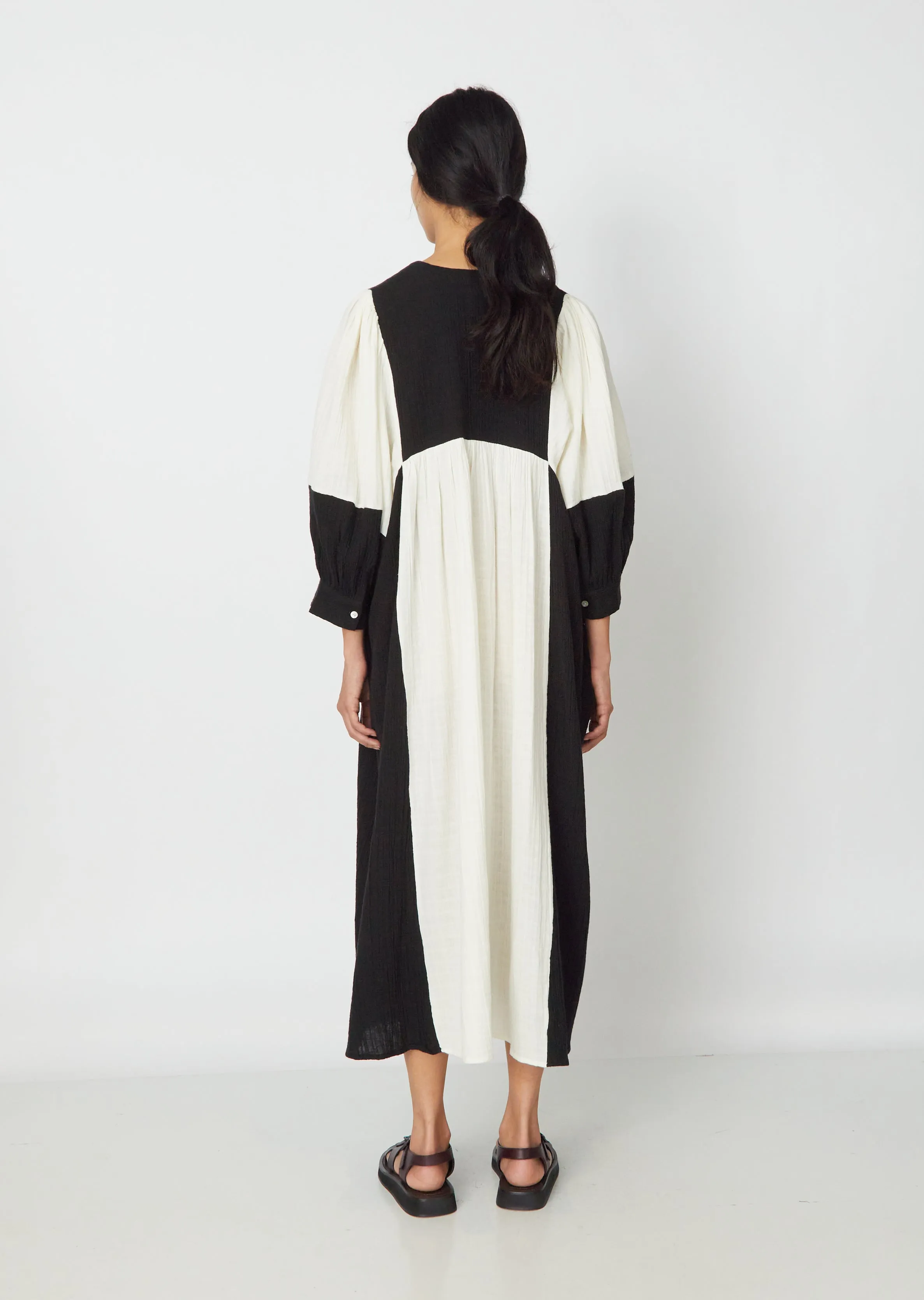 Ajmer Maxi Dress — Black/Natural