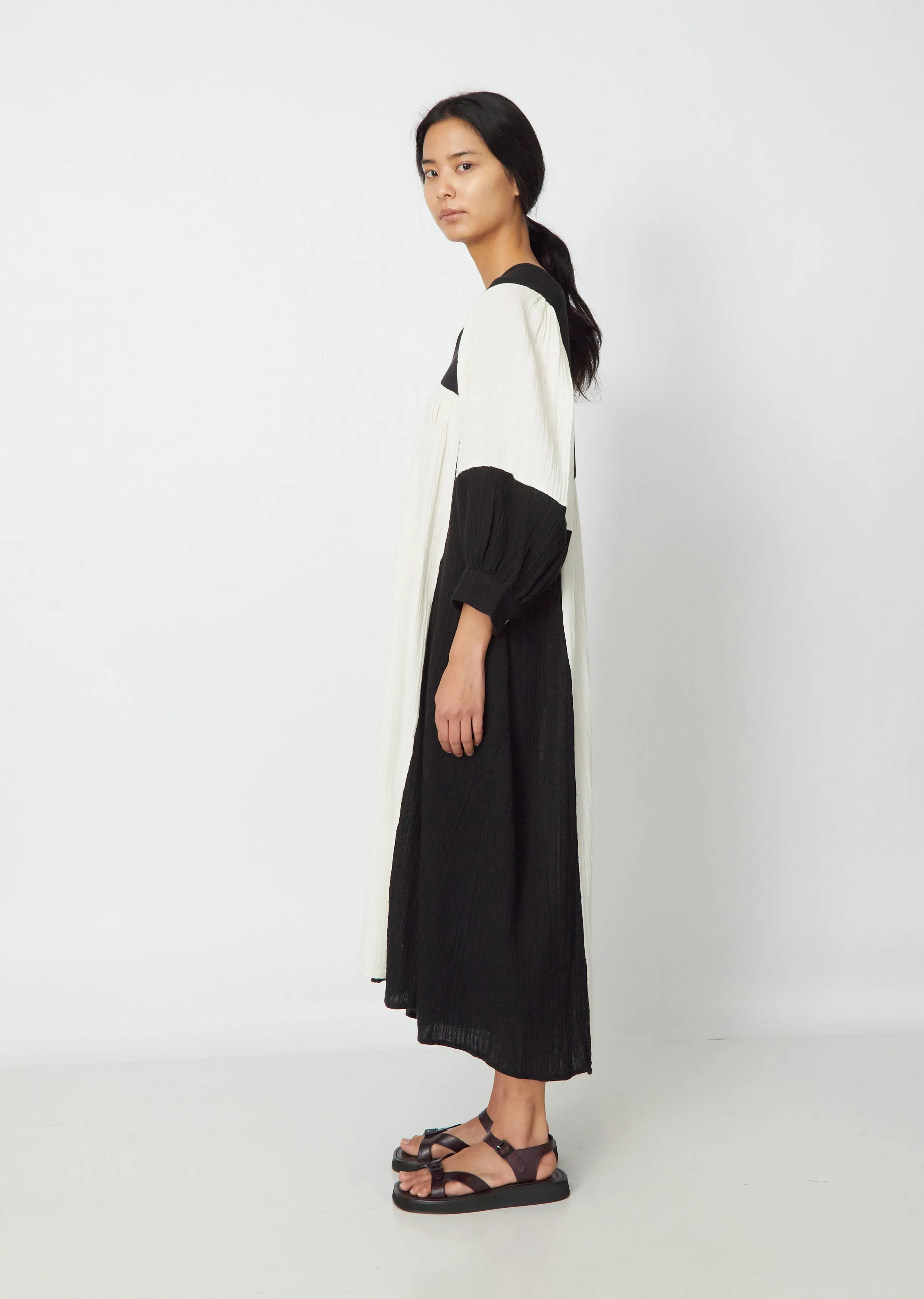 Ajmer Maxi Dress — Black/Natural