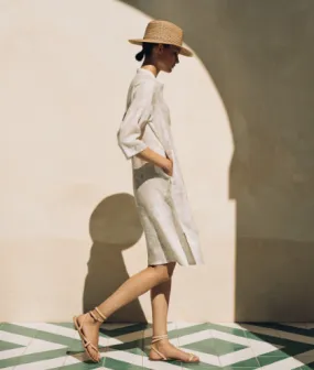 Amina Rubinacci Giotto Dress Beige and White