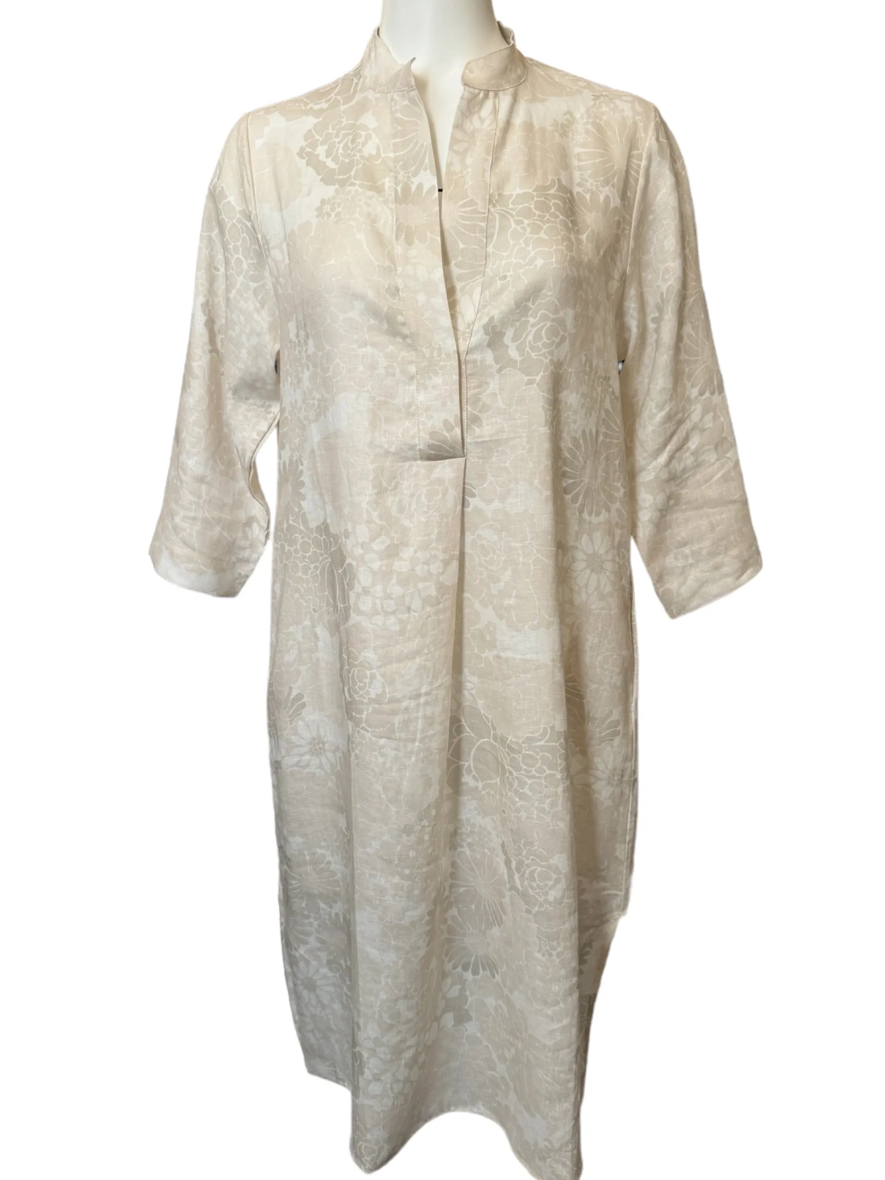 Amina Rubinacci Giotto Dress Beige and White