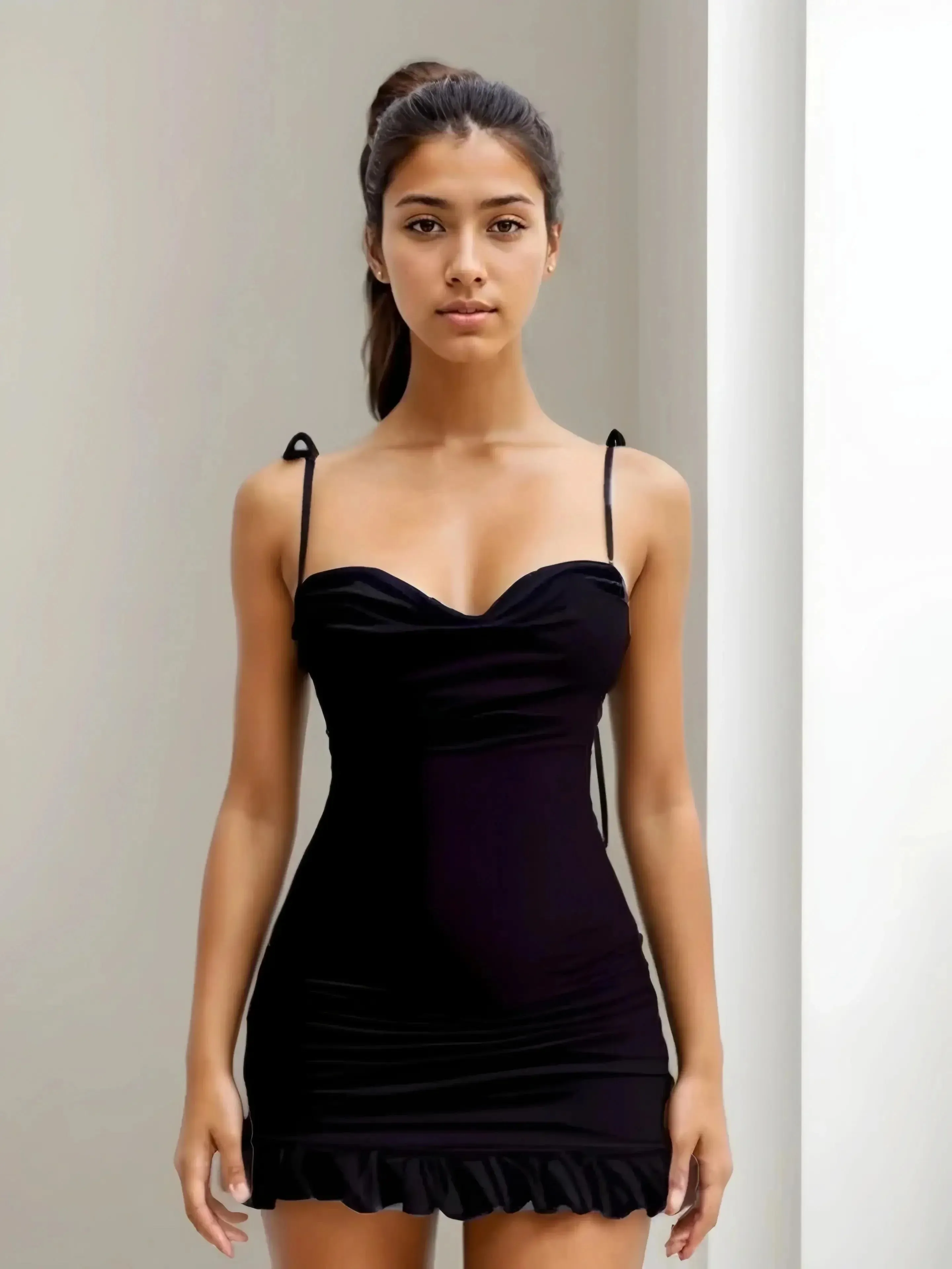 Amozae-nye outfits back to school dress  Open Back Lace Up Mini Dress