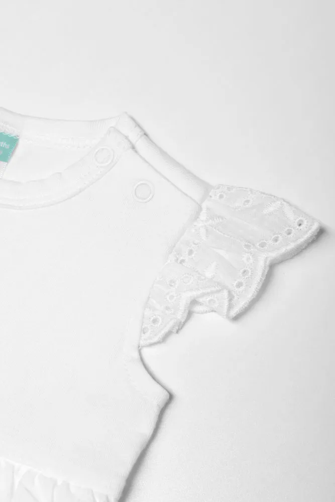 Anglaise Frill Dress White
