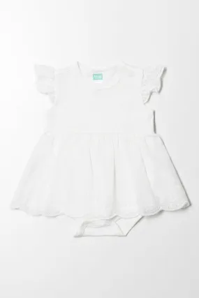 Anglaise Frill Dress White