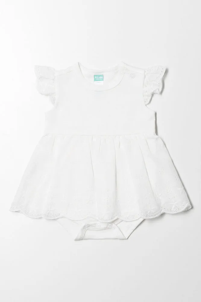 Anglaise Frill Dress White