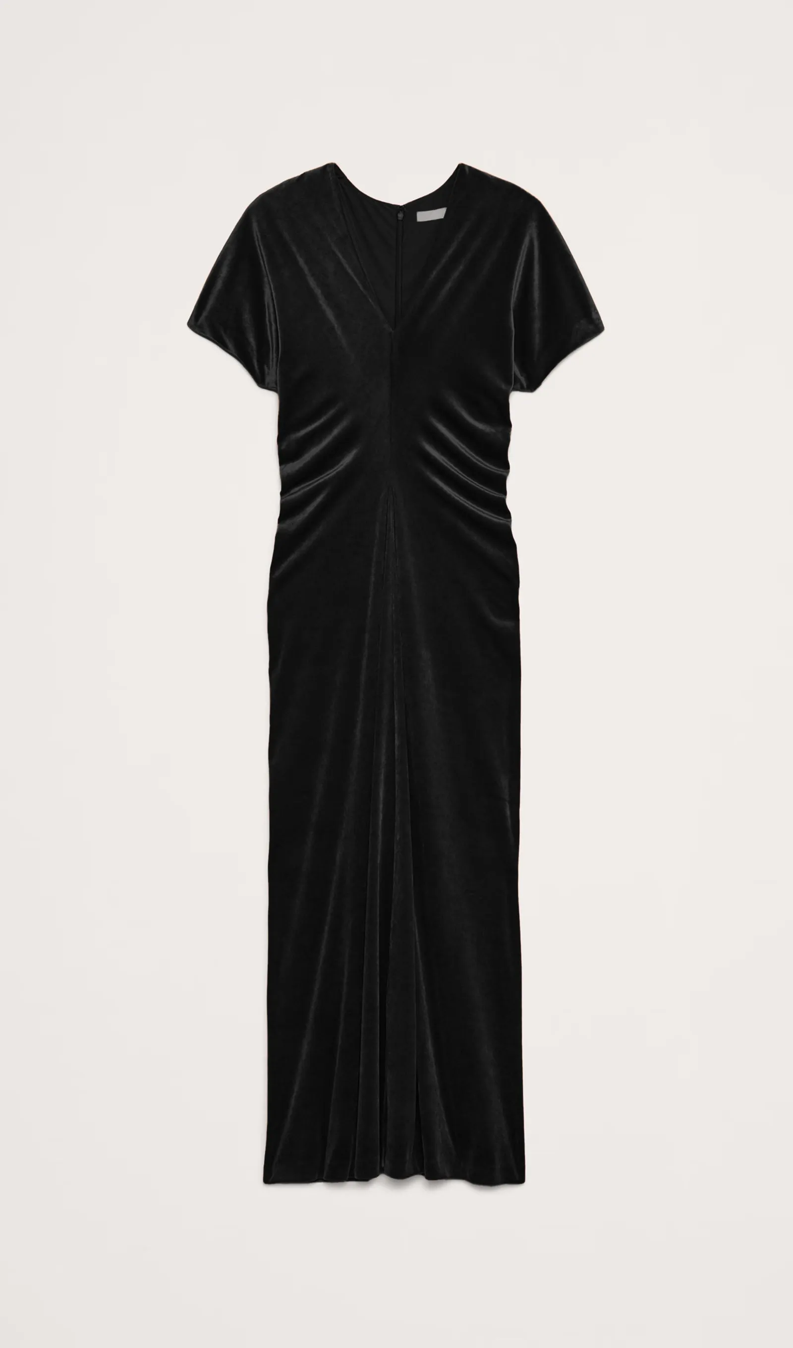 Bias-Cut Velvet Maxi Dress-Black