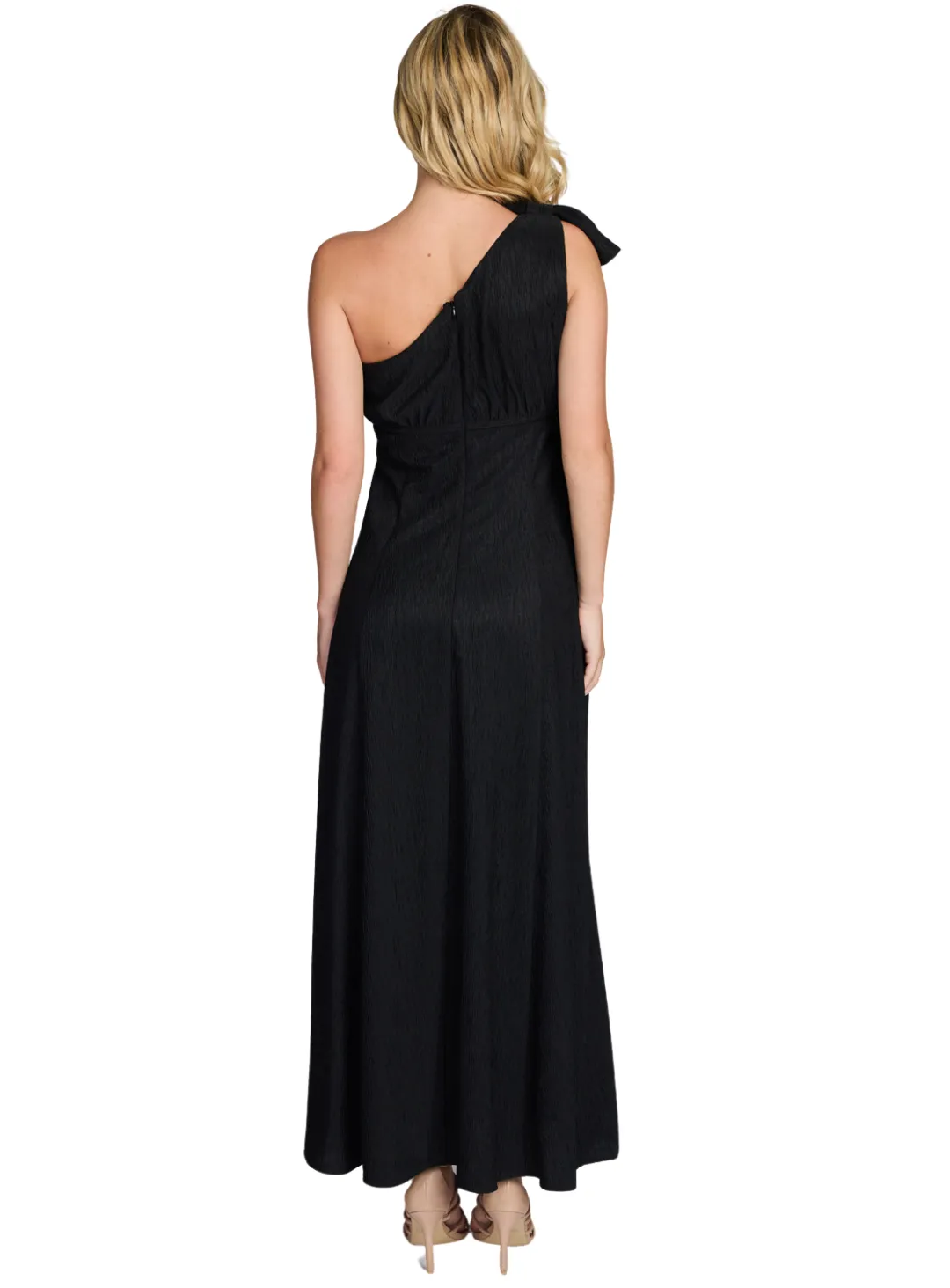 Black Maddie Bow Midi Dress