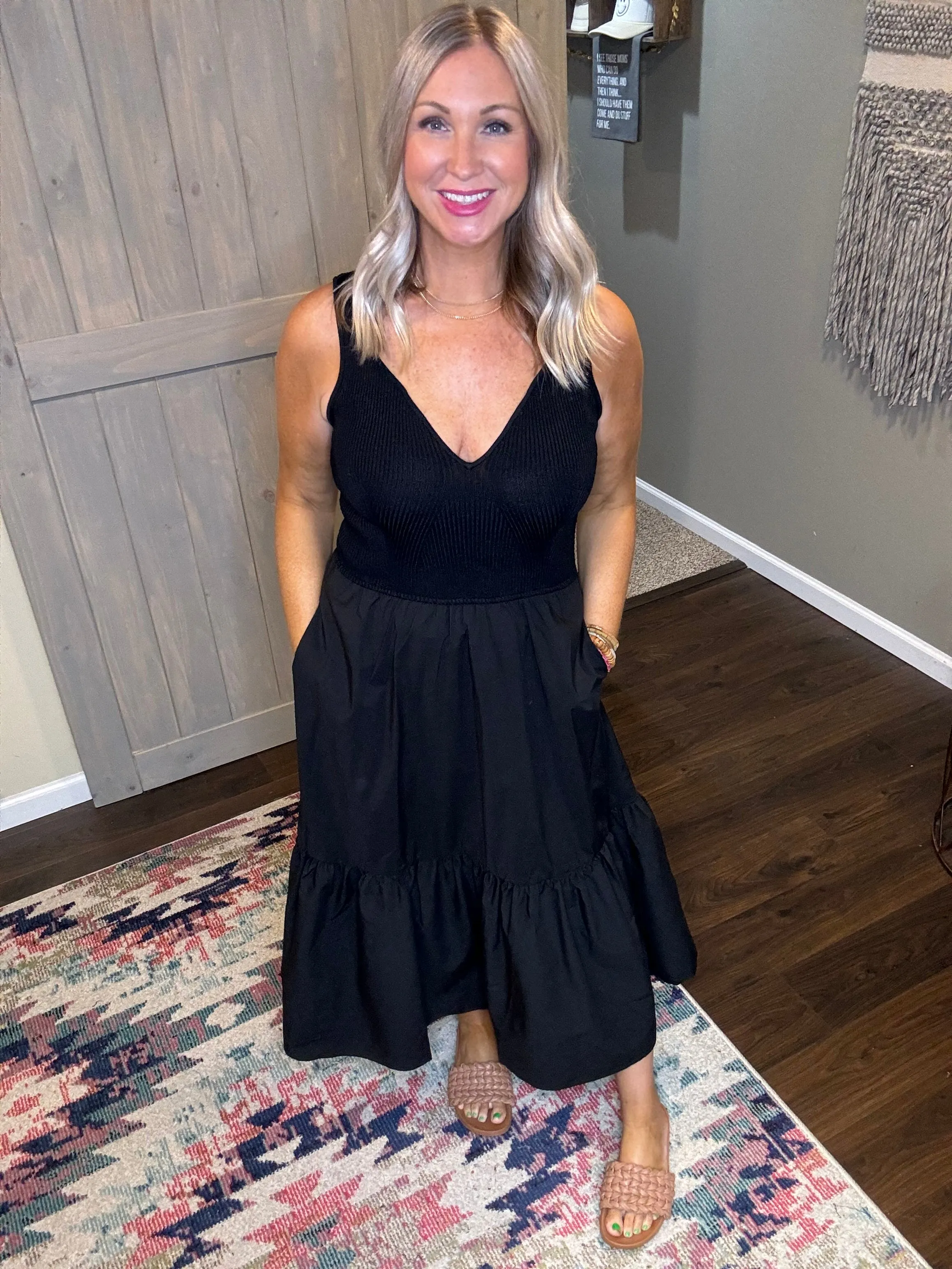 Black Sweater Tank Maxi Dress