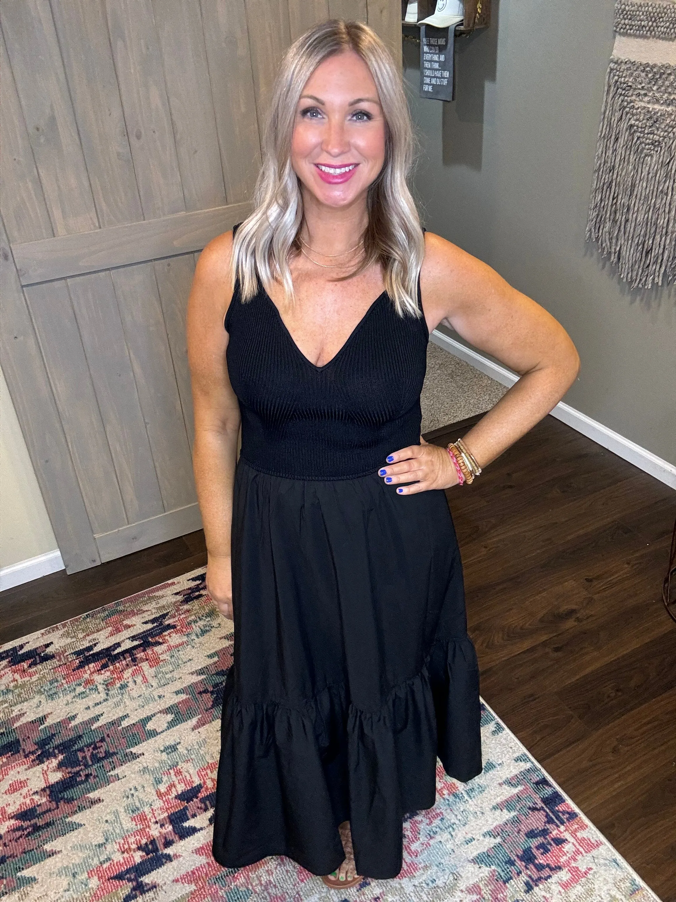 Black Sweater Tank Maxi Dress