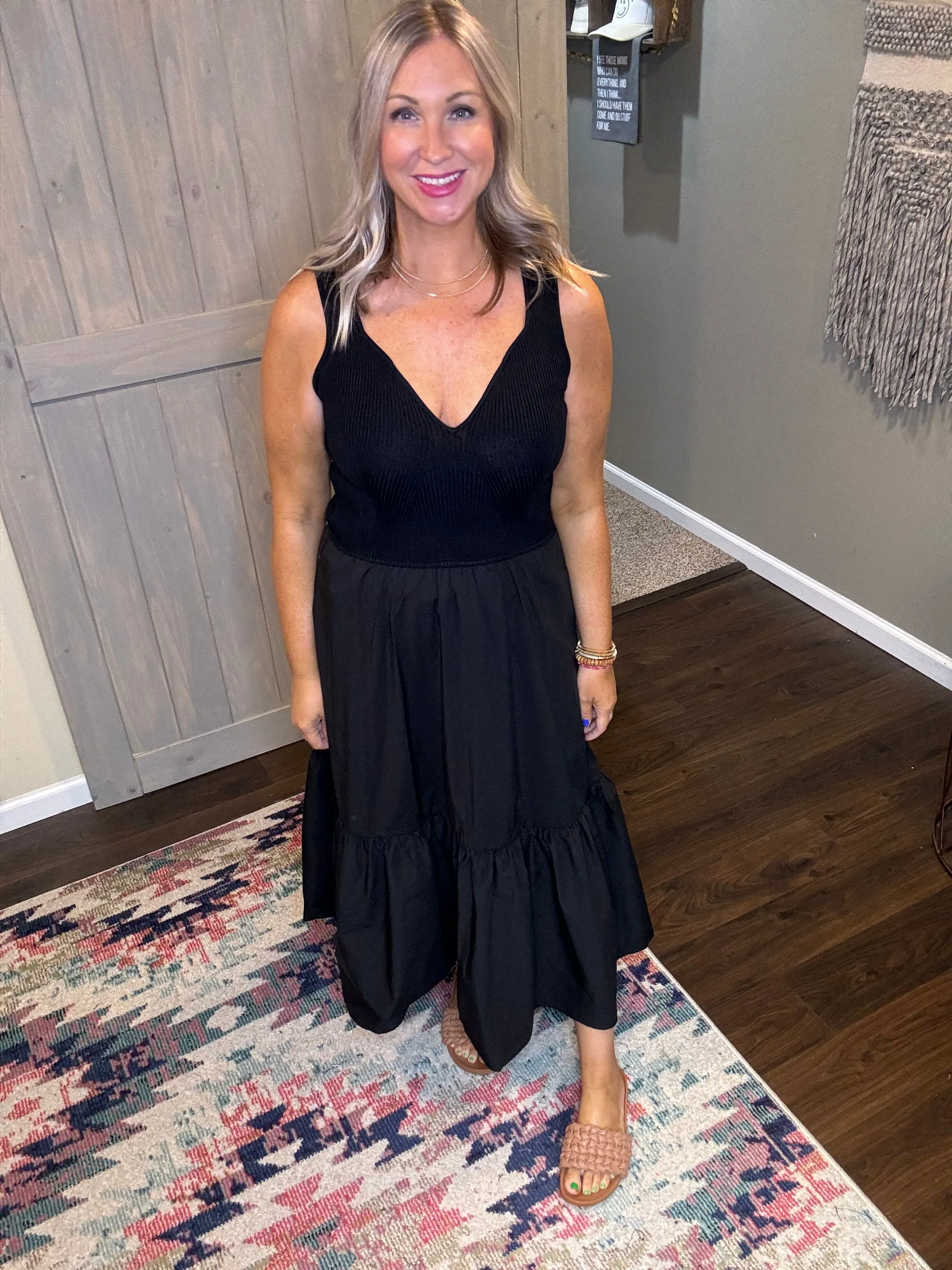 Black Sweater Tank Maxi Dress