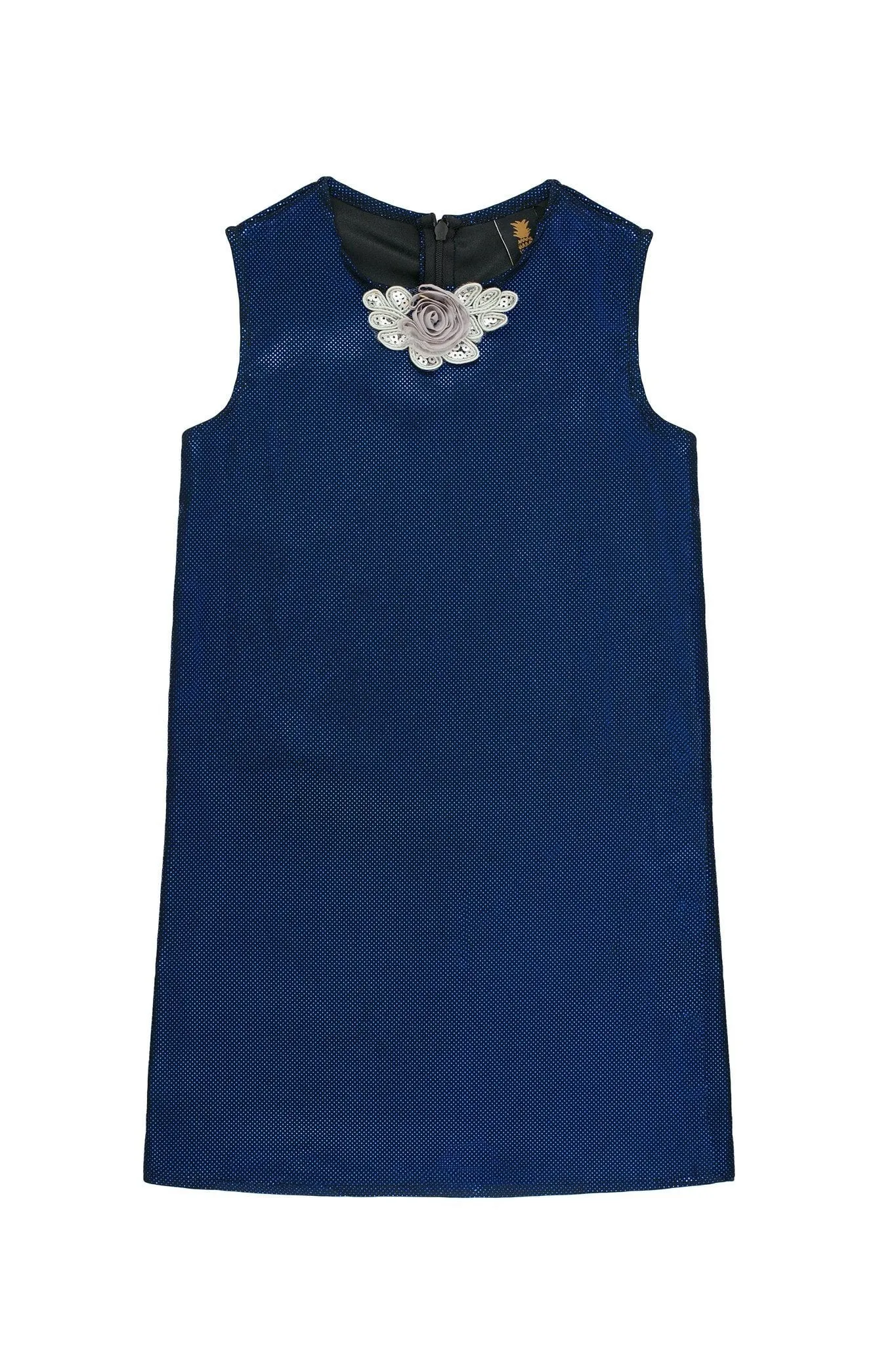 Blue Navy Stretchy Metallic Sleeveless Fancy Mother Daughter Dresses