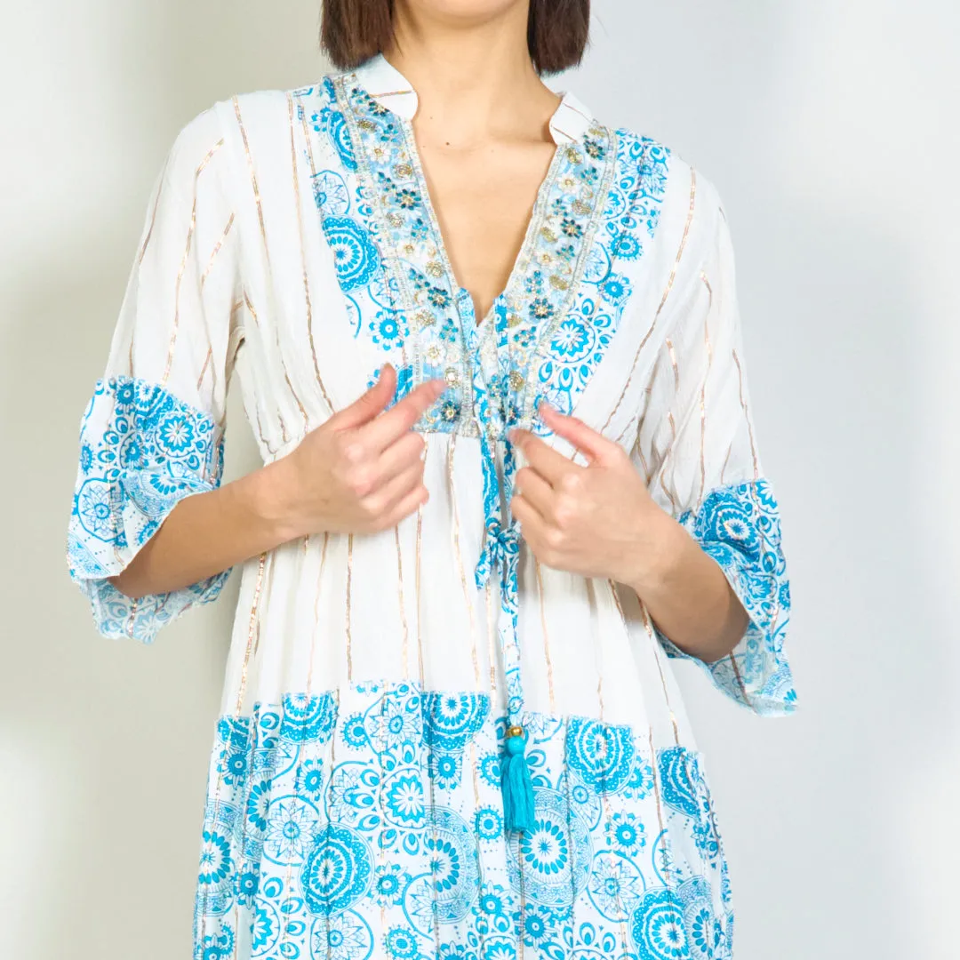 Bohemian embroidered maxi dress wholesale