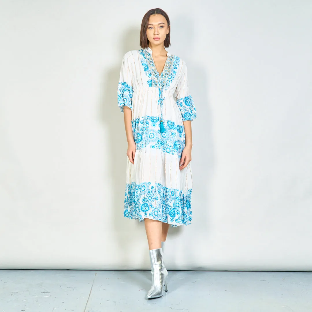 Bohemian embroidered maxi dress wholesale