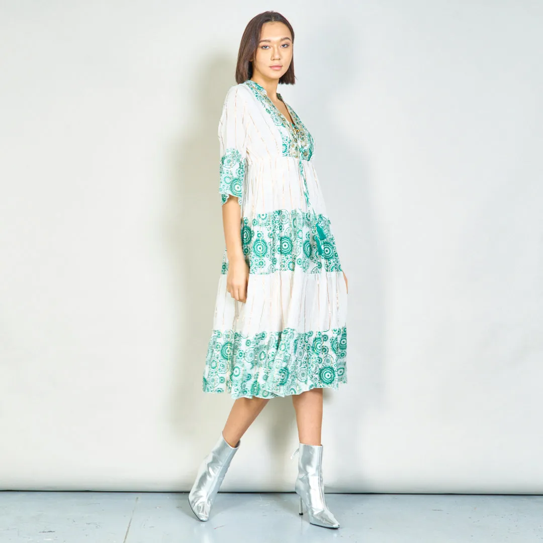 Bohemian embroidered maxi dress wholesale
