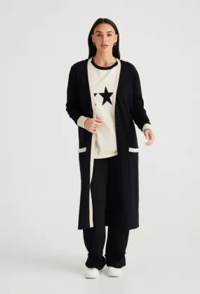 Brave   True BT24254 St Moritz Contrast Cardigan Black