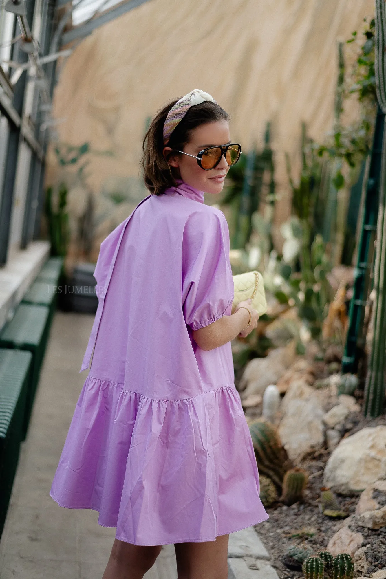 Calm short dress violet