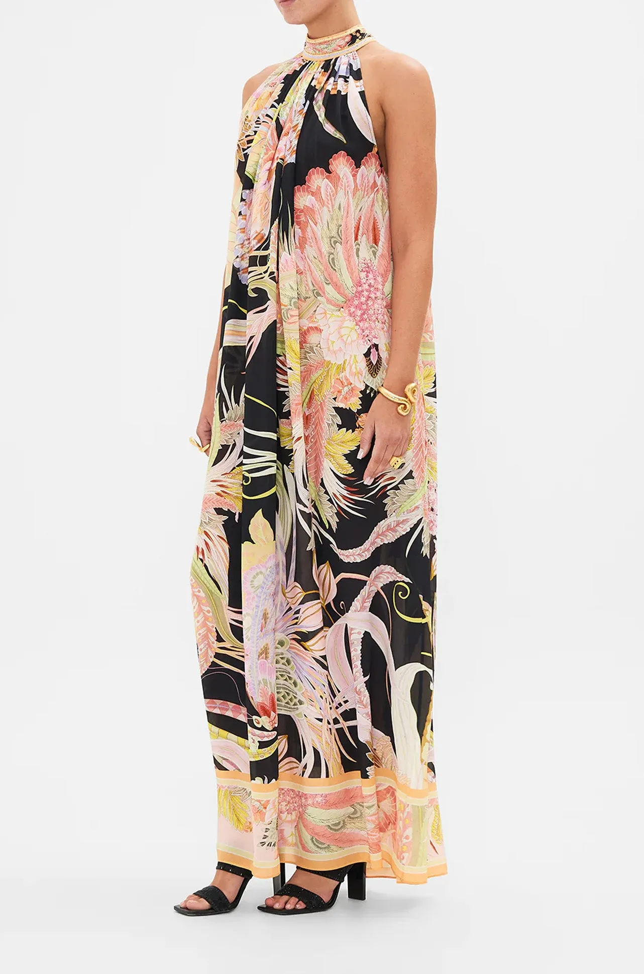 Camilla - Lady Of The Moon Tie Neck Long Dress
