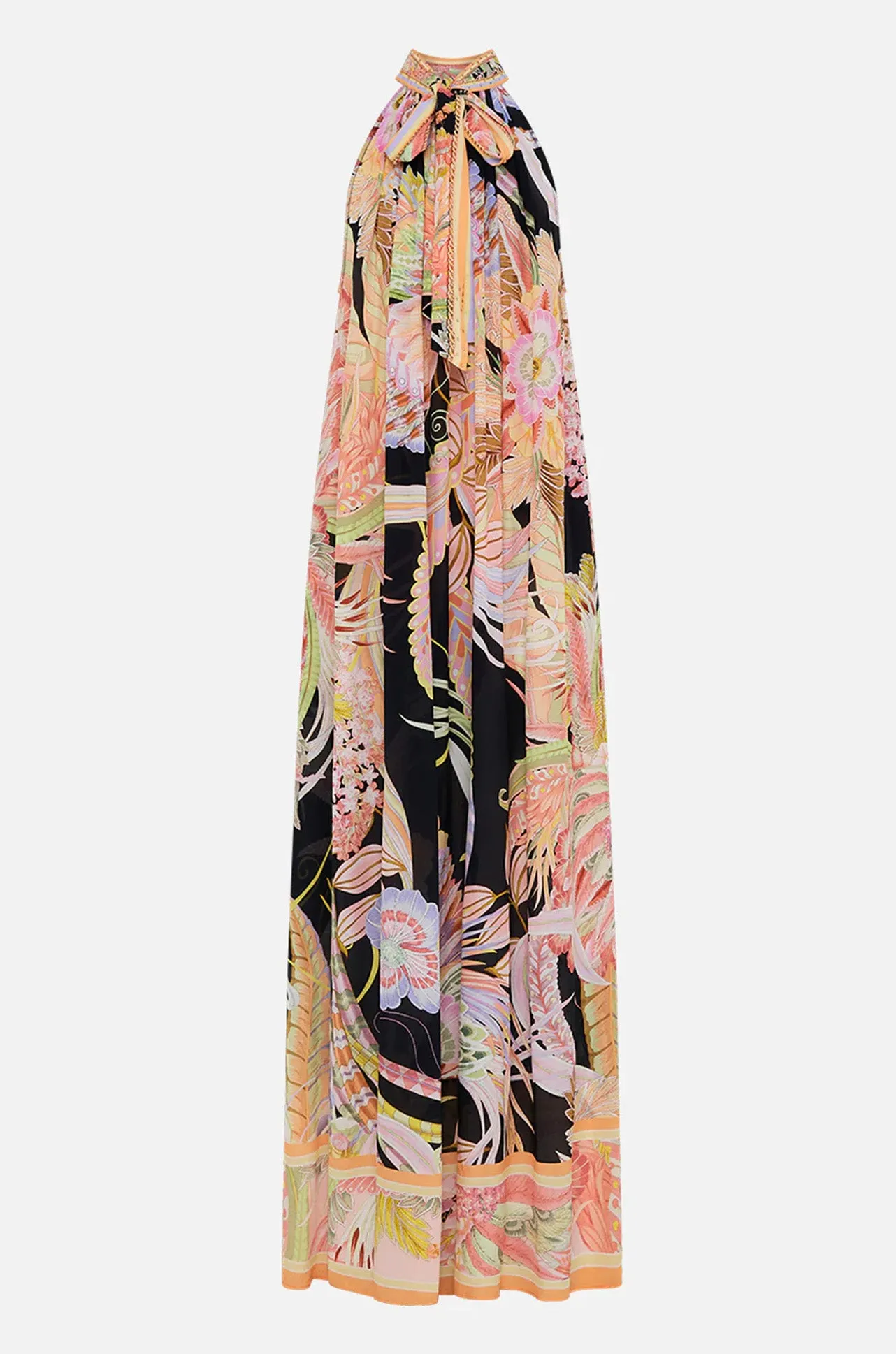 Camilla - Lady Of The Moon Tie Neck Long Dress