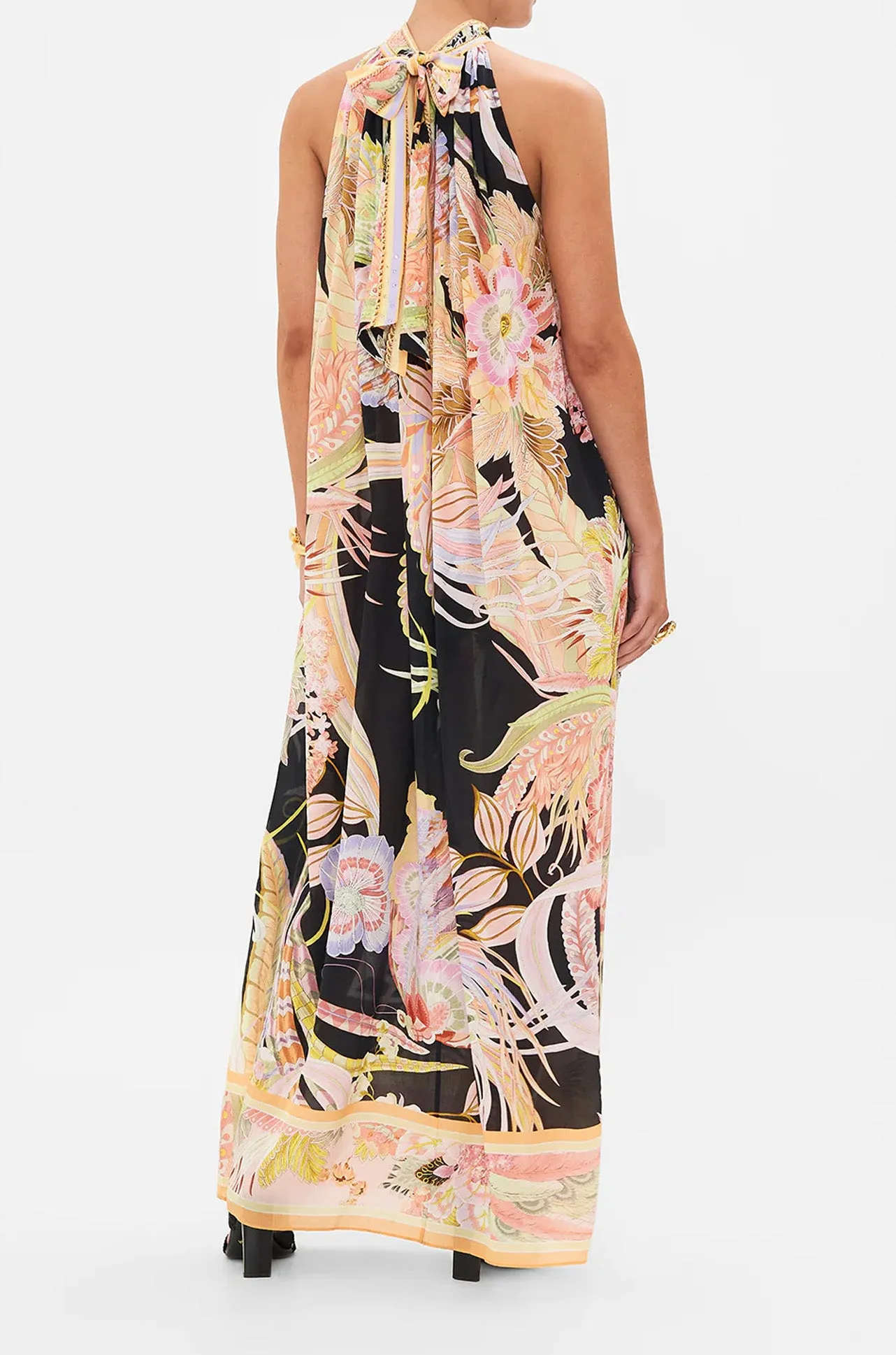 Camilla - Lady Of The Moon Tie Neck Long Dress