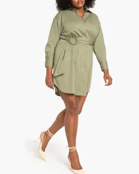 Chelsea Relaxed Belted Shirtdress | Olive Green