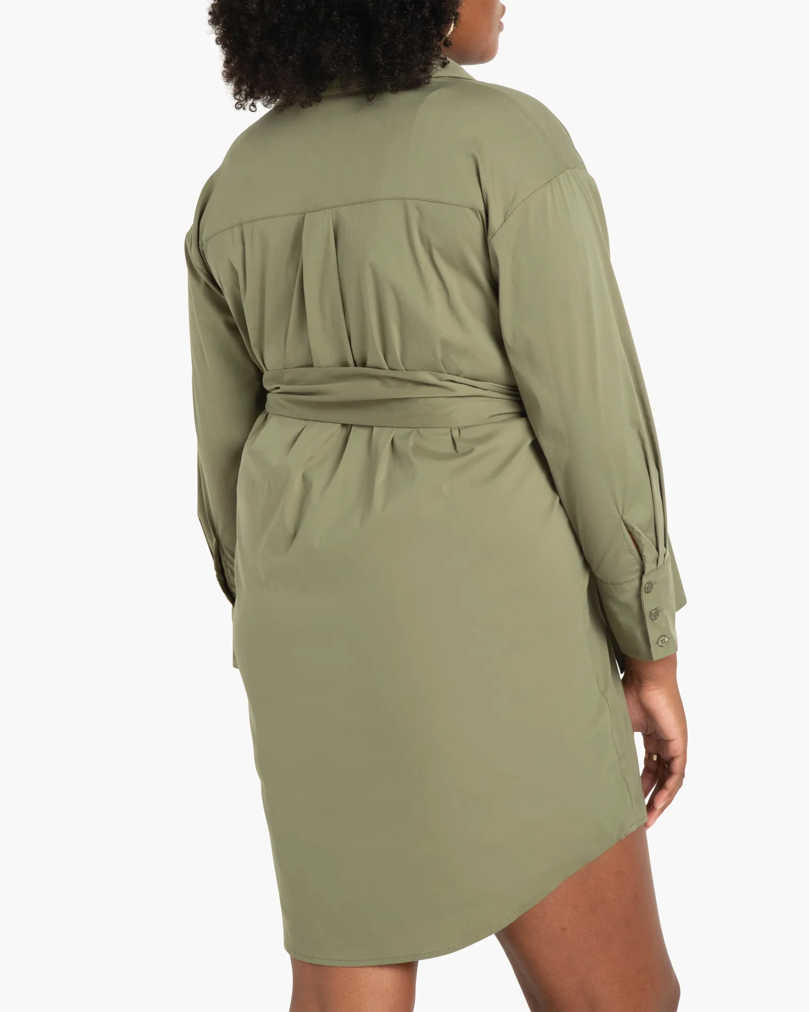 Chelsea Relaxed Belted Shirtdress | Olive Green