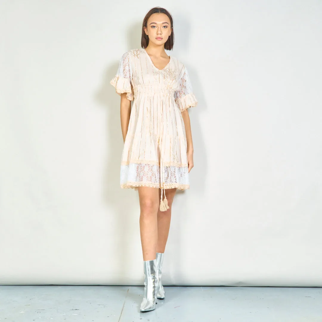 Chic lace-accented midi dress wholesale