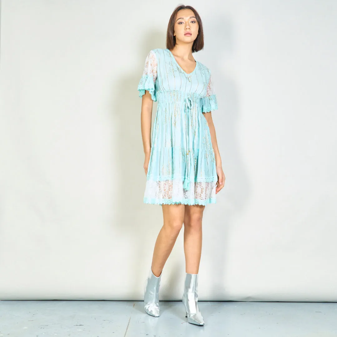 Chic lace-accented midi dress wholesale