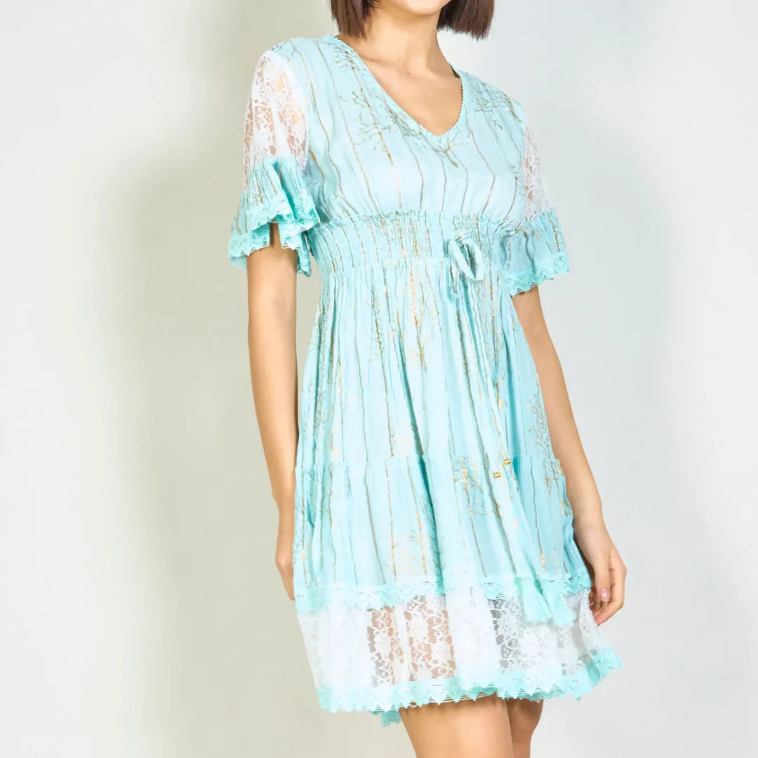 Chic lace-accented midi dress wholesale