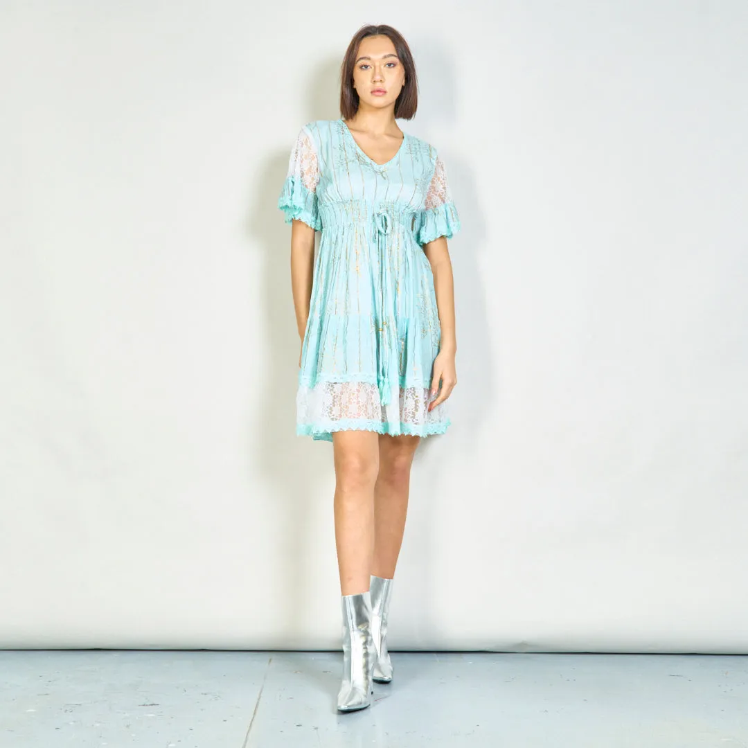 Chic lace-accented midi dress wholesale