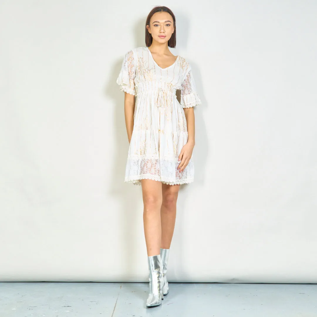 Chic lace-accented midi dress wholesale