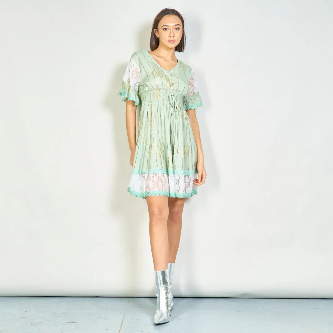 Chic lace-accented midi dress wholesale