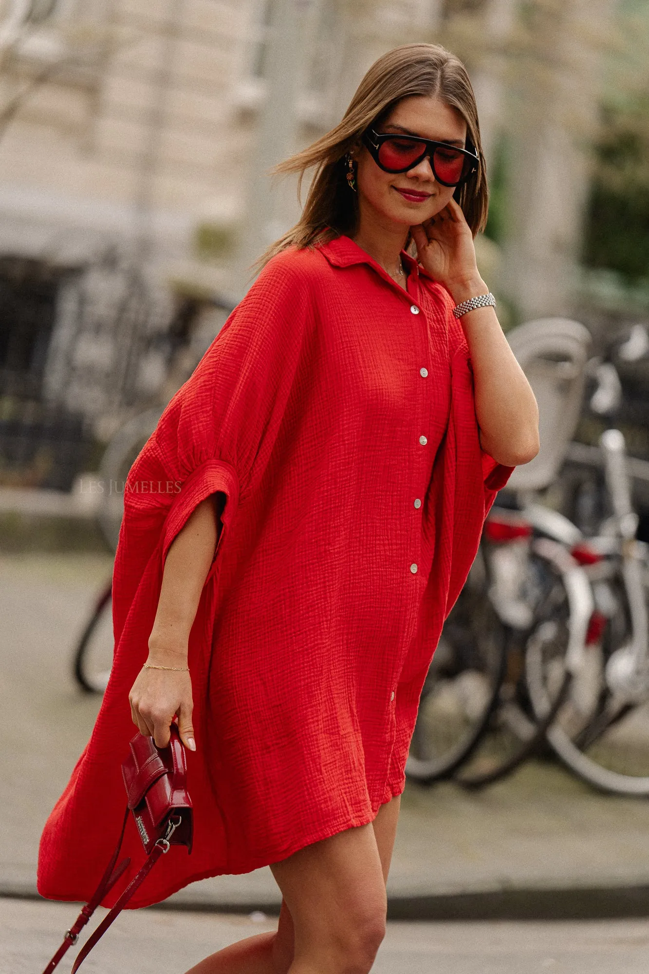 Colette tetra dress red