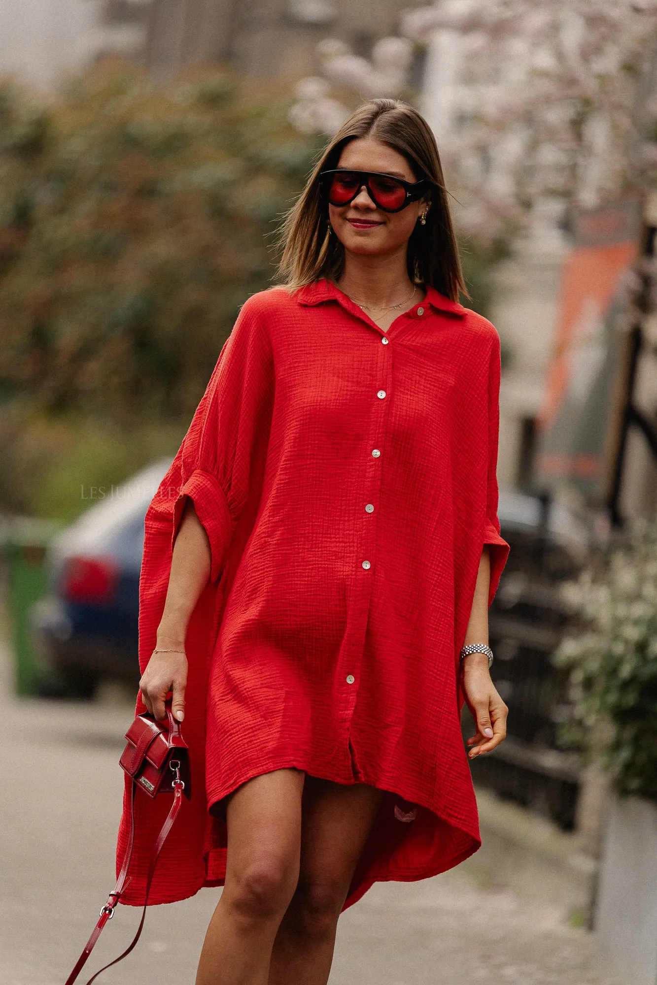 Colette tetra dress red