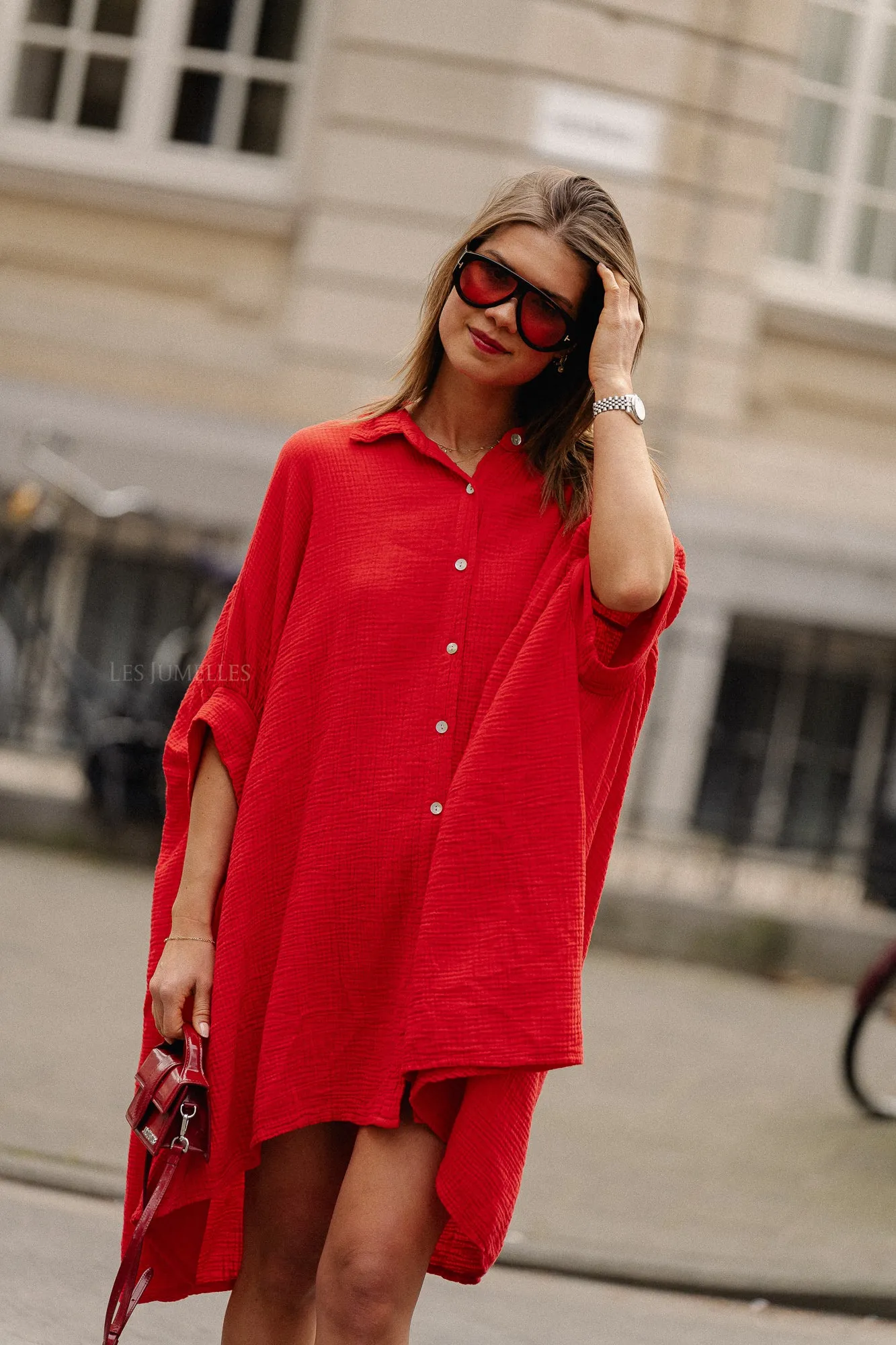 Colette tetra dress red
