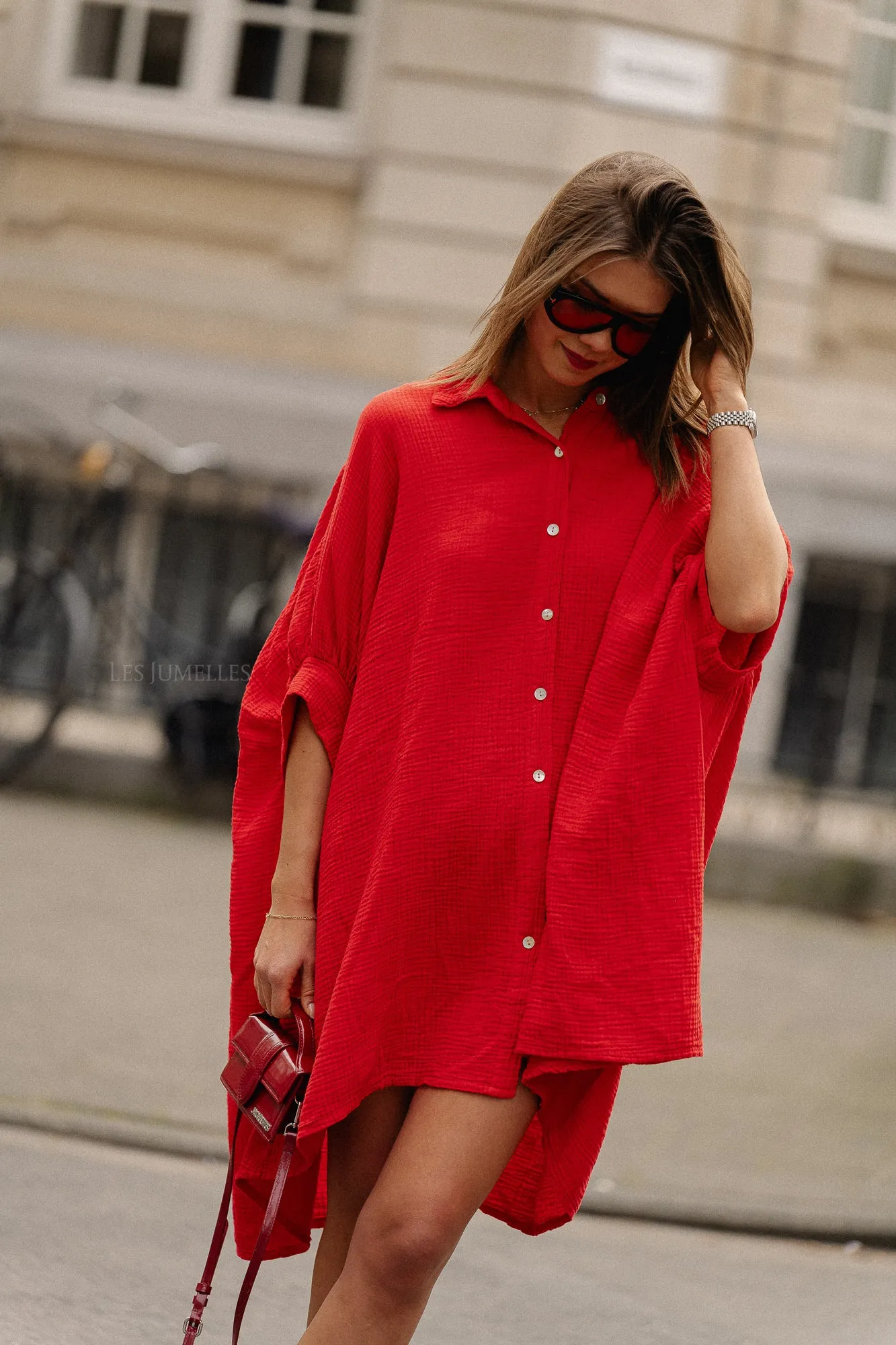 Colette tetra dress red