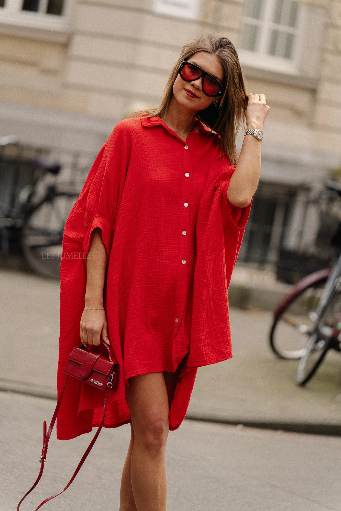 Colette tetra dress red