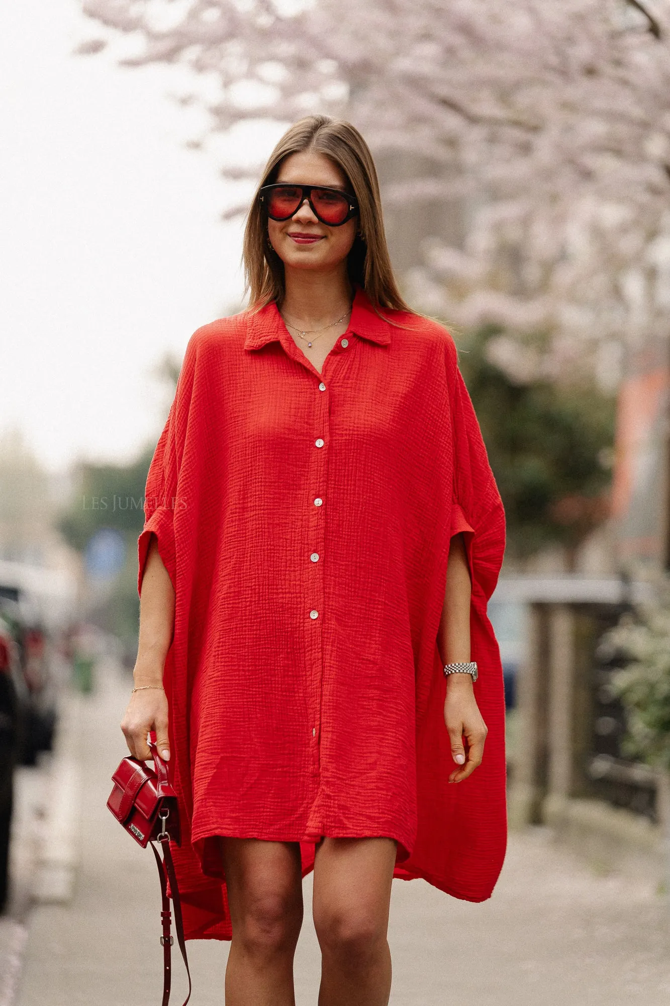 Colette tetra dress red