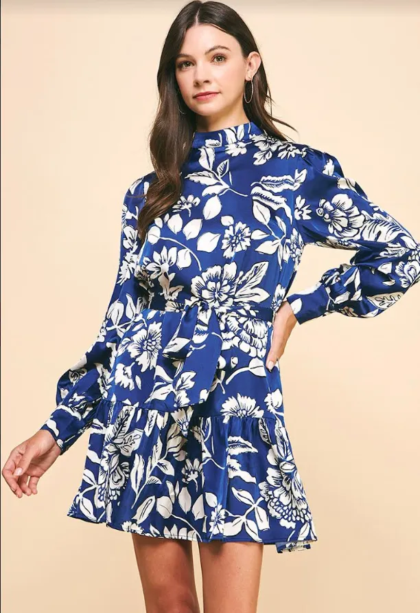 Cozy Florals Satin Dress