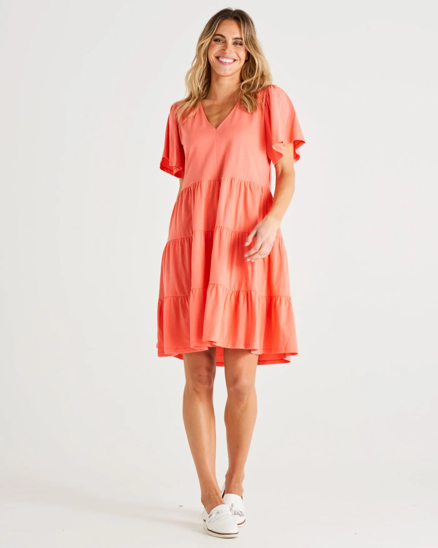 Cressida Dress - Coral