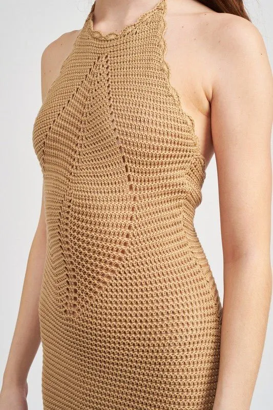 Crochet Halter Midi Dress