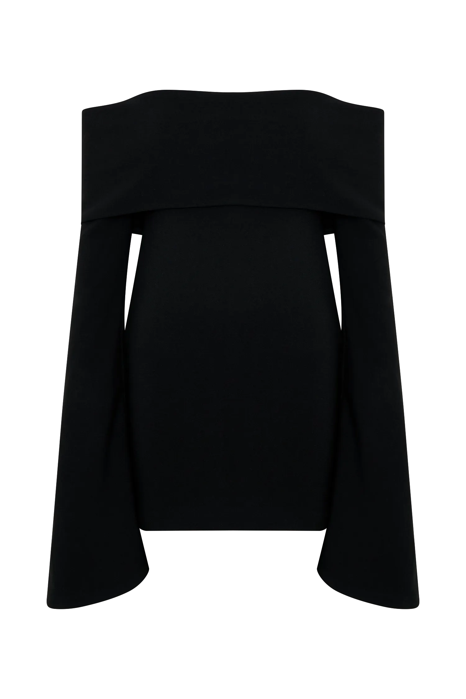 Dominique Off Shoulder Long Sleeve Mini Dress - Black