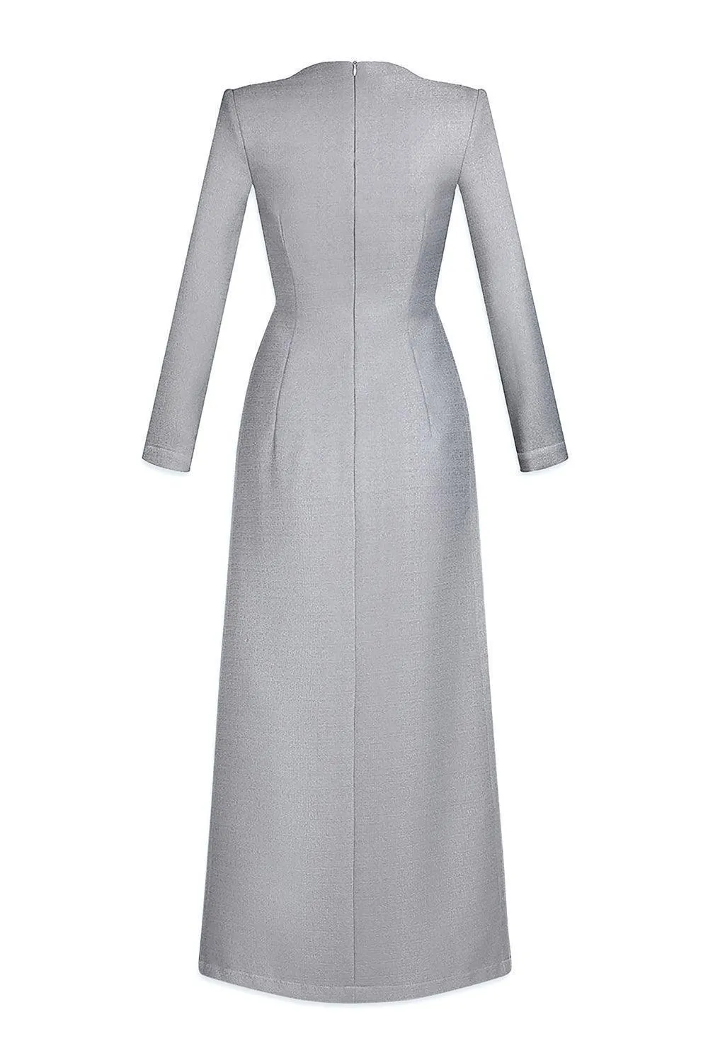 Dragon Sheath Round Neck Hopsacking Calf Length Ao Dai