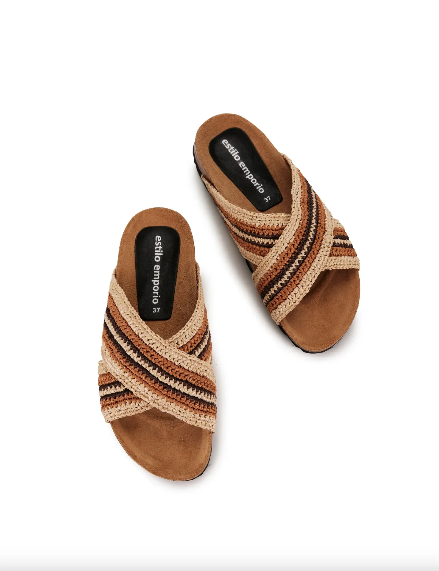 Estilo Emporio Bask Slides / Tan-Chocolate