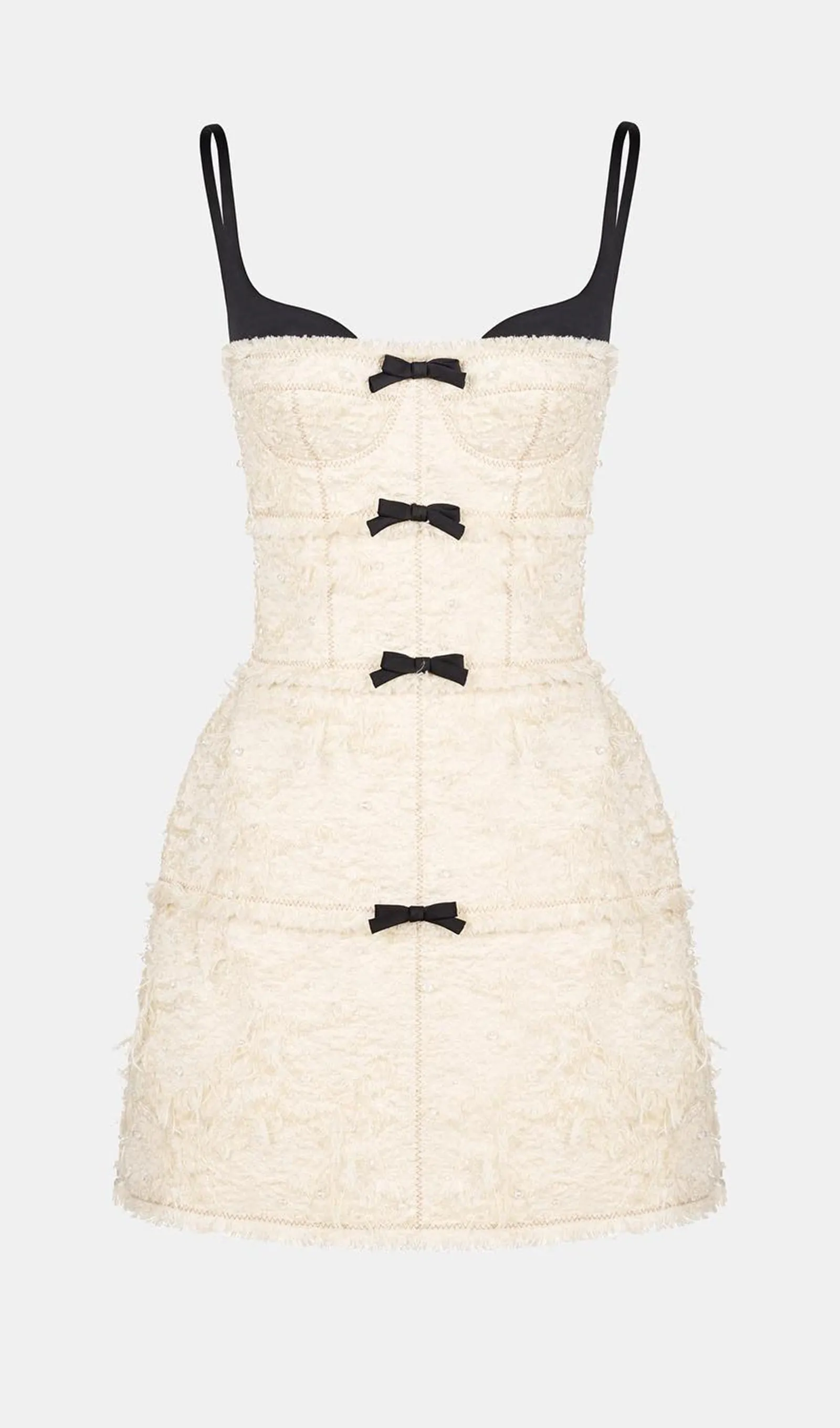 Feather Black /White Mini Dress