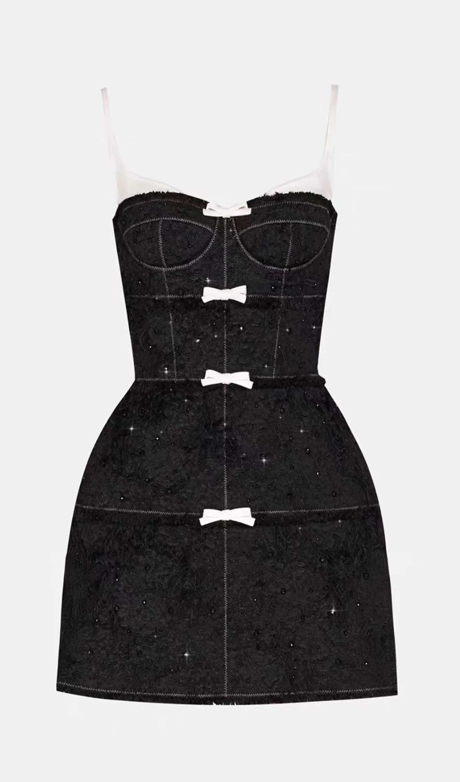 Feather Black /White Mini Dress